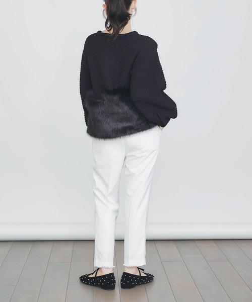 PICCIN PERLA（ピッチンペルラ）の「ファー切り替えカーディガン（カーディガン/ボレロ・レディース・ブラック/オフホワイト・M）」の13枚目の写真