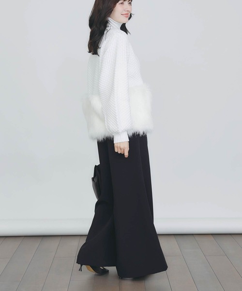 PICCIN PERLA(ピッチンペルラ)の「ファー切り替えカーディガン(カーディガン/ボレロ・レディース・ブラック/オフホワイト・M)」の22枚目の写真