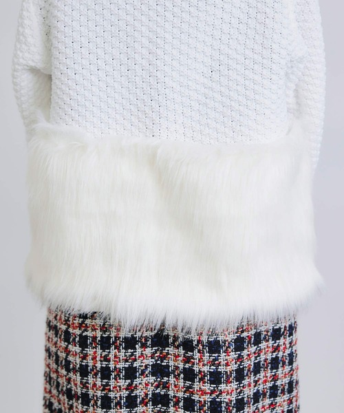 PICCIN PERLA（ピッチンペルラ）の「ファー切り替えカーディガン（カーディガン/ボレロ・レディース・ブラック/オフホワイト・M）」の17枚目の写真