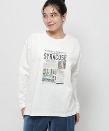 バック布帛フォトプルオーバー