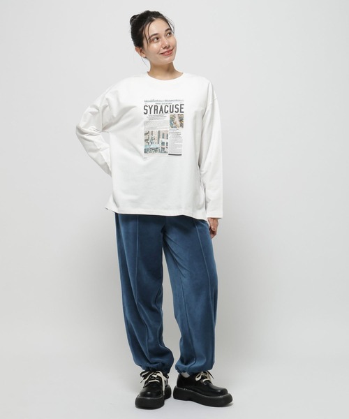 niko and...(ニコアンド)の「バック布帛フォトプルオーバー(Tシャツ/カットソー・レディース・オフホワイト/ネイビー/ホワイト/チャコール・FREE)」の7枚目の写真