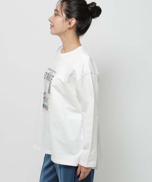 niko and...(ニコアンド)の「バック布帛フォトプルオーバー(Tシャツ/カットソー・レディース・オフホワイト/ネイビー/ホワイト/チャコール・FREE)」の9枚目の写真
