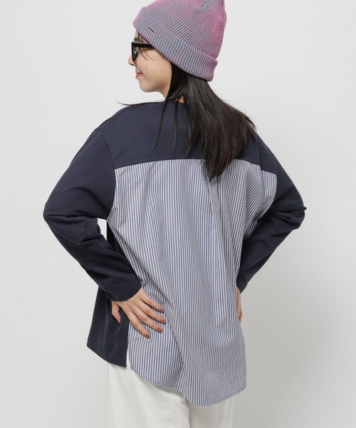 niko and...(ニコアンド)の「バック布帛フォトプルオーバー(Tシャツ/カットソー・レディース・オフホワイト/ネイビー/ホワイト/チャコール・FREE)」の19枚目の写真