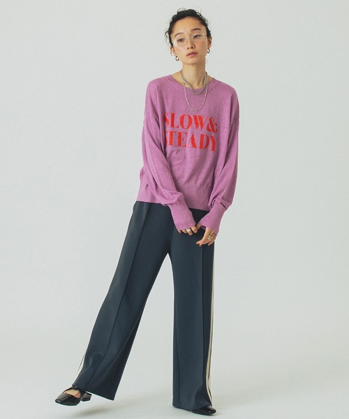 ROSE BUD(ローズバッド)の「LOGO KINT(ニット/セーター・レディース・ブラック/オフホワイト/ピンク・ONE SIZE)」の12枚目の写真