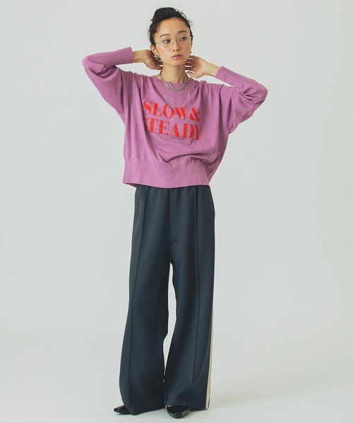 ROSE BUD(ローズバッド)の「LOGO KINT(ニット/セーター・レディース・ブラック/オフホワイト/ピンク・ONE SIZE)」の14枚目の写真