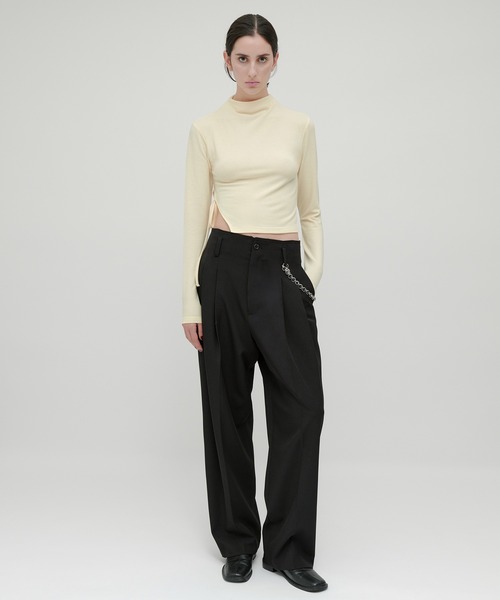 kiehtova（キエトヴァ）の「【kiehtova】SMOOTH SIDE SLIT TOPS/スムース サイドスリット トップス KTWR45（Tシャツ/カットソー・レディース・グレー/アイボリー/ブラック・FREE）」の21枚目の写真