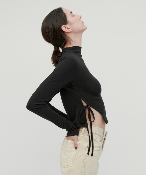 kiehtova（キエトヴァ）の「【kiehtova】SMOOTH SIDE SLIT TOPS/スムース サイドスリット トップス KTWR45（Tシャツ/カットソー・レディース・グレー/アイボリー/ブラック・FREE）」の16枚目の写真