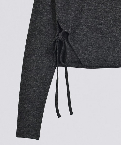 kiehtova（キエトヴァ）の「【kiehtova】SMOOTH SIDE SLIT TOPS/スムース サイドスリット トップス KTWR45（Tシャツ/カットソー・レディース・グレー/アイボリー/ブラック・FREE）」の4枚目の写真