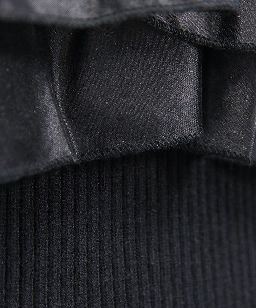 CLEAR BASIC（クリアベーシック）の「チュールドッキングリブニットトップス[大人 フェミニン 上品]（ニット/セーター・レディース・グレー/アイボリー/ブラック/ピンク・F）」の22枚目の写真