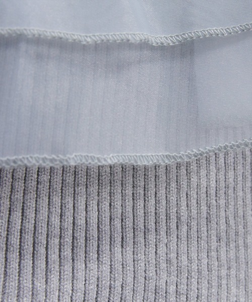 CLEAR BASIC（クリアベーシック）の「チュールドッキングリブニットトップス[大人 フェミニン 上品]（ニット/セーター・レディース・グレー/アイボリー/ブラック/ピンク・F）」の21枚目の写真