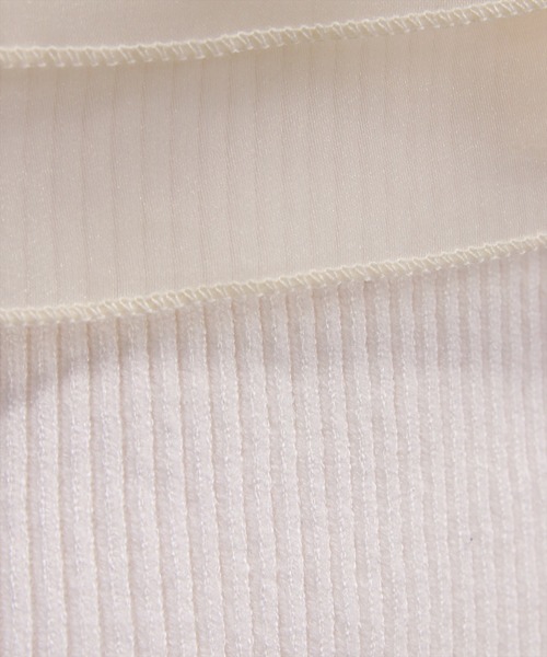 CLEAR BASIC（クリアベーシック）の「チュールドッキングリブニットトップス[大人 フェミニン 上品]（ニット/セーター・レディース・グレー/アイボリー/ブラック/ピンク・F）」の20枚目の写真