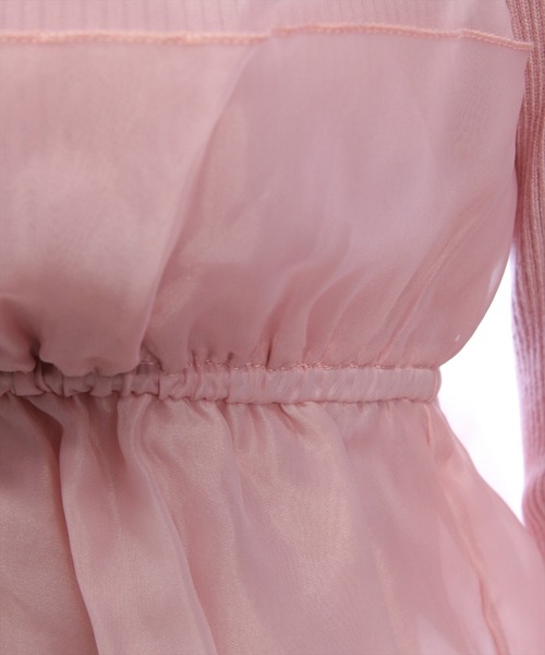 CLEAR BASIC（クリアベーシック）の「チュールドッキングリブニットトップス[大人 フェミニン 上品]（ニット/セーター・レディース・グレー/アイボリー/ブラック/ピンク・F）」の18枚目の写真