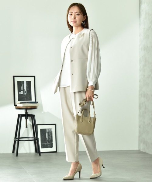 INTERPLANET（インタープラネット）の「ＴＲダブルクロステーパードパンツ（その他パンツ・レディース・ブラック/グレイッシュベージュ・FREE）」の20枚目の写真