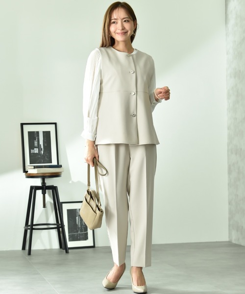 INTERPLANET（インタープラネット）の「ＴＲダブルクロステーパードパンツ（その他パンツ・レディース・ブラック/グレイッシュベージュ・FREE）」の17枚目の写真