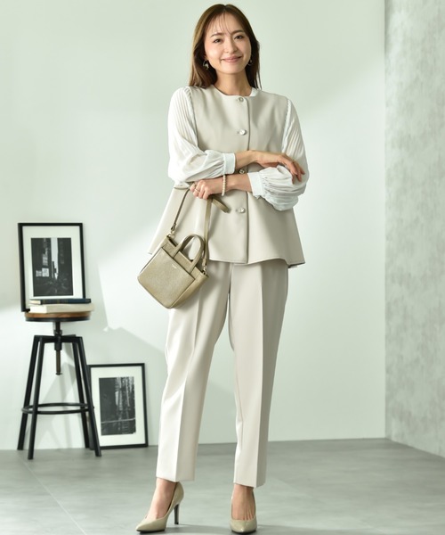 INTERPLANET（インタープラネット）の「ＴＲダブルクロステーパードパンツ（その他パンツ・レディース・ブラック/グレイッシュベージュ・FREE）」の9枚目の写真