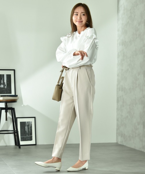 INTERPLANET（インタープラネット）の「ＴＲダブルクロステーパードパンツ（その他パンツ・レディース・ブラック/グレイッシュベージュ・FREE）」の16枚目の写真