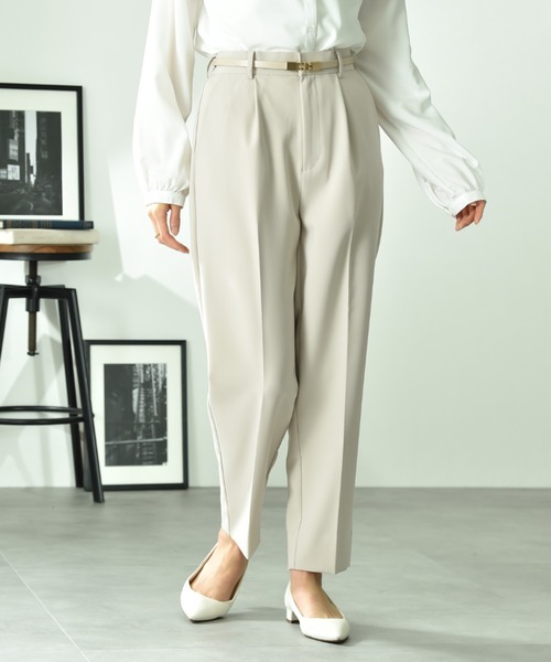 INTERPLANET（インタープラネット）の「ＴＲダブルクロステーパードパンツ（その他パンツ・レディース・ブラック/グレイッシュベージュ・FREE）」の19枚目の写真