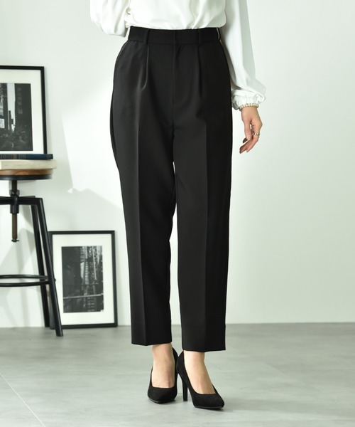 INTERPLANET（インタープラネット）の「ＴＲダブルクロステーパードパンツ（その他パンツ・レディース・ブラック/グレイッシュベージュ・FREE）」の10枚目の写真