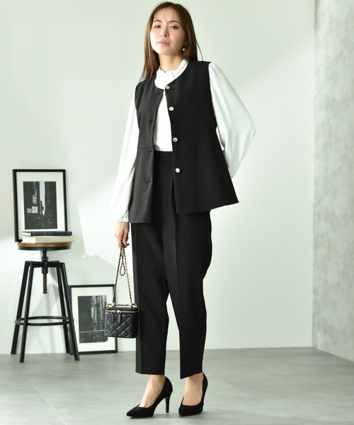 INTERPLANET（インタープラネット）の「ＴＲダブルクロステーパードパンツ（その他パンツ・レディース・ブラック/グレイッシュベージュ・FREE）」の22枚目の写真