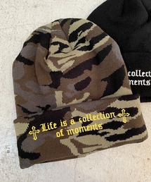 SPINNS | ニットキャップ/クロスメッセージロゴ/カモ柄/ユニセックス(ニットキャップ/ビーニー)