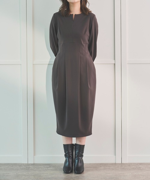 Sirin(シリン)の「ダブルクロス コクーンワンピース【2サイズ展開】(ワンピース・レディース・チャコールグレー/ボルドー・X-SMALL/SMALL)」の4枚目の写真