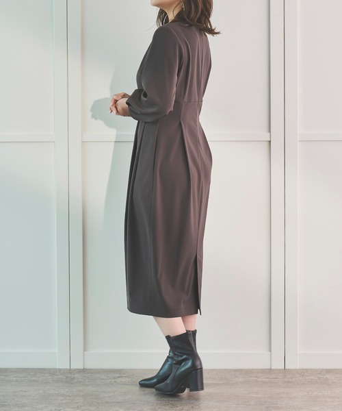 Sirin(シリン)の「ダブルクロス コクーンワンピース【2サイズ展開】(ワンピース・レディース・チャコールグレー/ボルドー・X-SMALL/SMALL)」の5枚目の写真