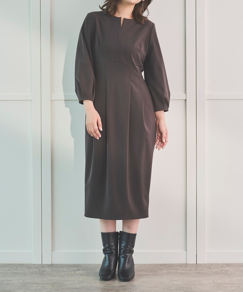 Sirin(シリン)の「ダブルクロス コクーンワンピース【2サイズ展開】(ワンピース・レディース・チャコールグレー/ボルドー・X-SMALL/SMALL)」の6枚目の写真