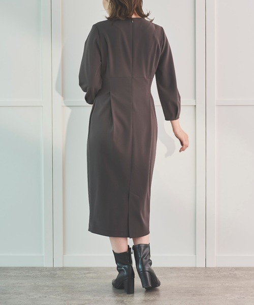 Sirin(シリン)の「ダブルクロス コクーンワンピース【2サイズ展開】(ワンピース・レディース・チャコールグレー/ボルドー・X-SMALL/SMALL)」の7枚目の写真