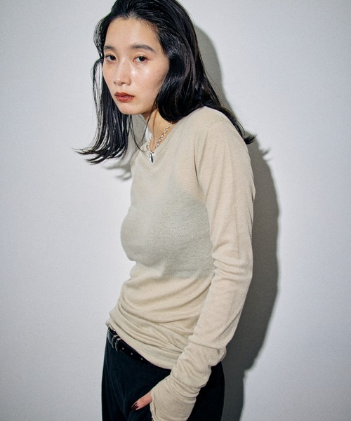 シアーロングスリーブTEE（Tシャツ/カットソー）｜HANNE（アン）の