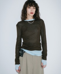 HANNE(アン)のシアーロングスリーブTEE(Tシャツ/カットソー)