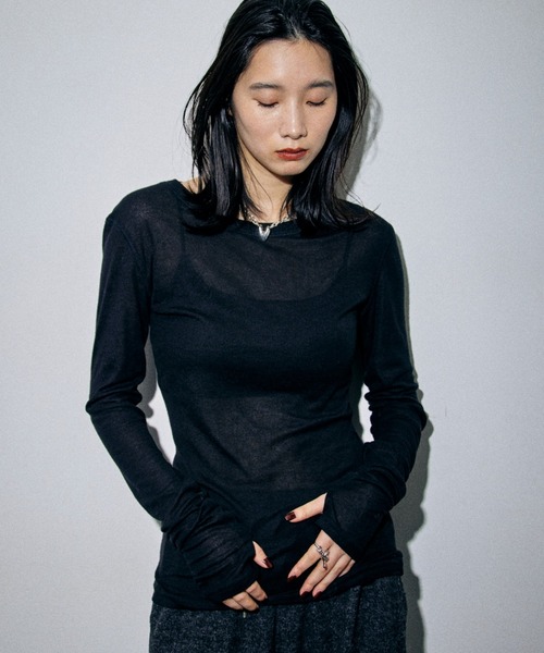 シアーロングスリーブTEE（Tシャツ/カットソー）｜HANNE（アン）の