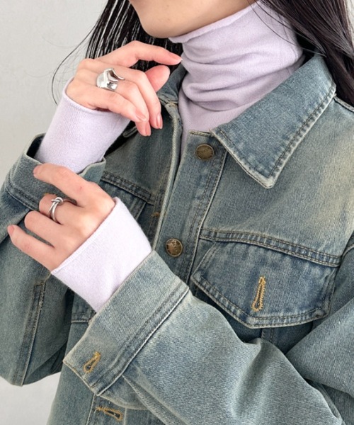 CLEA(クレア)の「タートルネックトップス(Tシャツ/カットソー・レディース・ネイビー/オレンジ/ブラウン/ワインレッド/ライトグレー/ホワイト/ブラック/アイボリー/チャコールグレー/グレー/ピンク/ラベンダー/ライトブルー/ライトイエロー/ライトグリーン・FREE)」の11枚目の写真