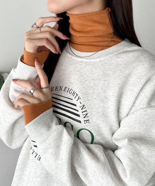 CLEA(クレア)の「タートルネックトップス(Tシャツ/カットソー・レディース・ネイビー/オレンジ/ブラウン/ワインレッド/ライトグレー/ホワイト/ブラック/アイボリー/チャコールグレー/グレー/ピンク/ラベンダー/ライトブルー/ライトイエロー/ライトグリーン・FREE)」の15枚目の写真