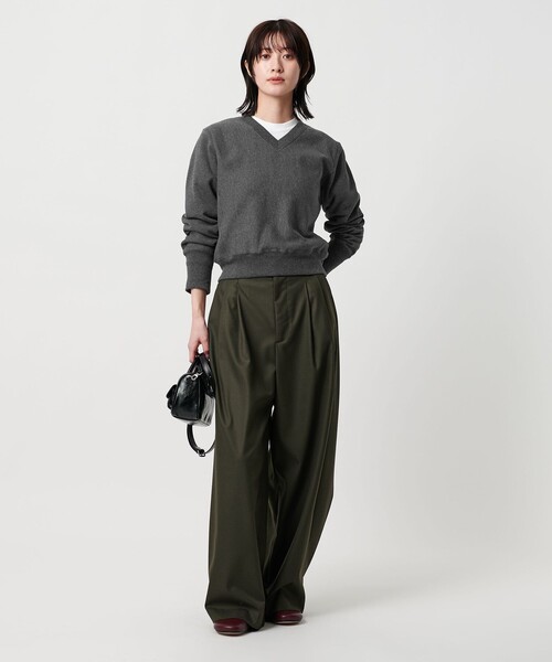 セール】Vネックコンパクト スウェットプルオーバー（スウェット