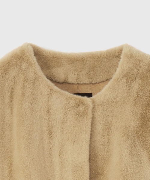 anuans＊アニュアンス＊ファーコート アニュアンス anuans ステンカラーショートファーコート （BROWN