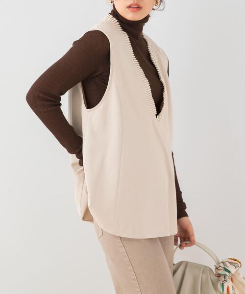 セール】F by ROSSO プリーツデザインジレ（ベスト）｜F by ROSSO