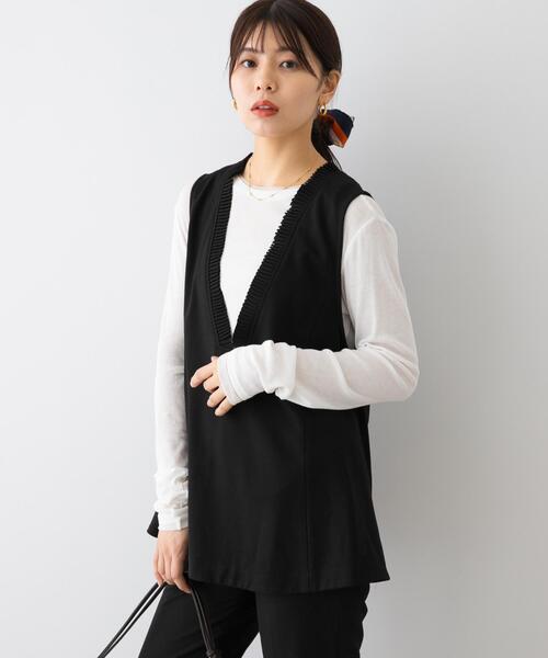 FORFORMO FORMO ベスト ジレ セール】F by ROSSO プリーツデザインジレ（ベスト）｜F by