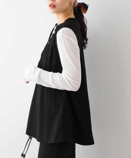 セール】F by ROSSO プリーツデザインジレ（ベスト）｜F by ROSSO