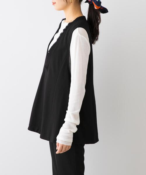 FORFORMO FORMO ベスト ジレ STYLEBLOCK ベスト ジレ フェザーヤーンフロントボタンベスト