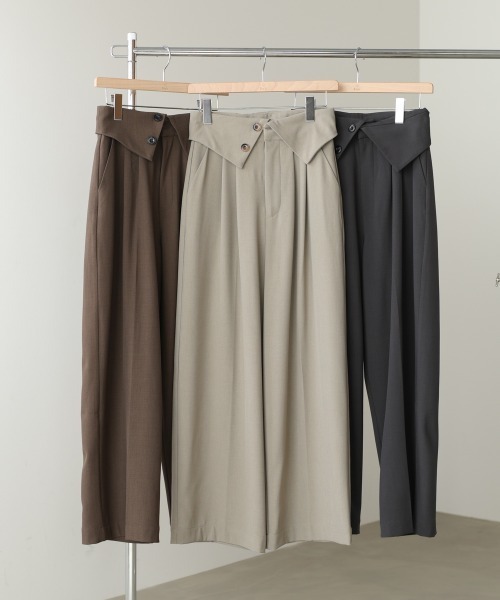 Bab(バブ)の「【選べるサイズ展開】ウエストフラップ釦ワイドタックパンツ(その他パンツ・レディース・チャコールグレー/ベージュ/ブラウン・S/M/L)」の19枚目の写真