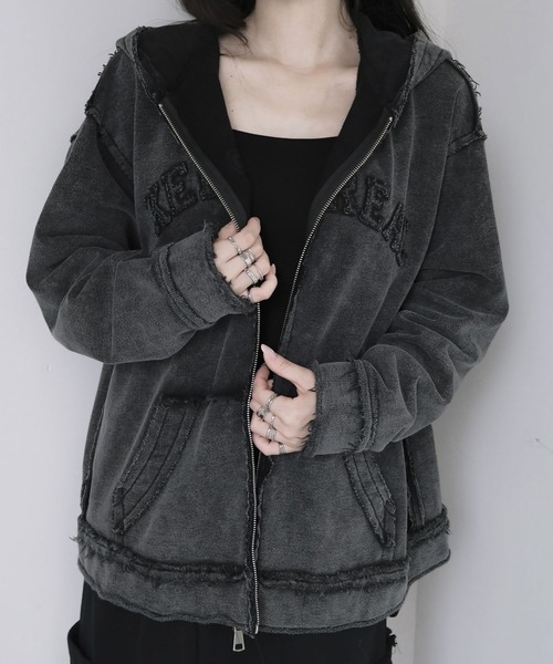 新品未開封★CHANMINA ブラックパーカー Lサイズ ダメージ加工 AOD4 ニューバランス（new balance）（メンズ）パーカー メンズ 1000