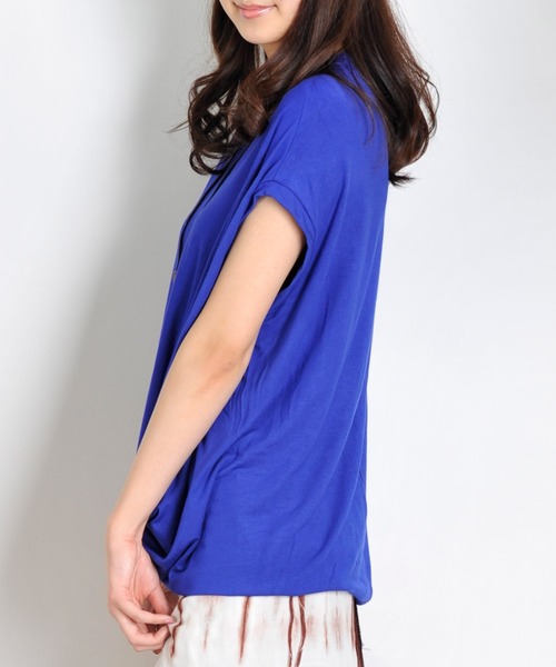 MARAI(マーライ)の「ストレッチプレーンレーヨンTシャツ 大人カジュアル(Tシャツ/カットソー・レディース・ホワイト/ブラック/パープル/グレー/ブルー/ライトブラウン・FREE)」の14枚目の写真