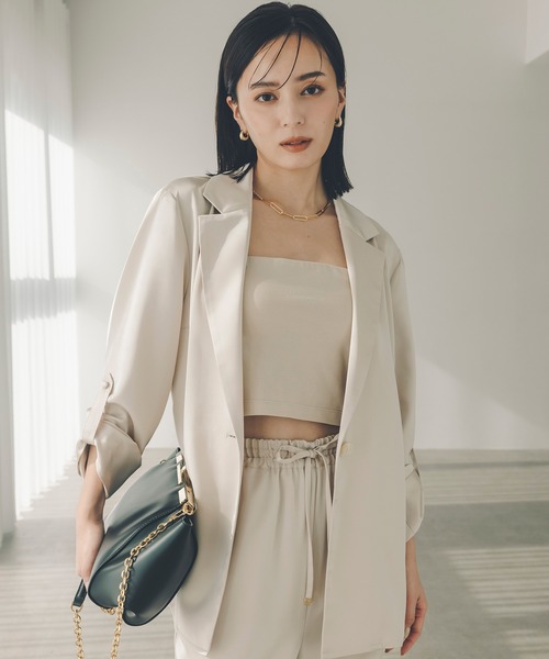 anuans（アニュアンス）の「カップインキャミソールベアトップ（キャミソール・レディース・ホワイト/ブラック・MEDIUM/SMALL）」の10枚目の写真