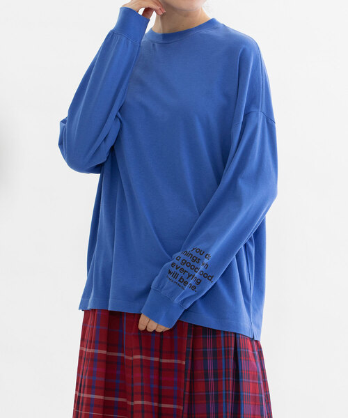 nop de nod(ノップドゥノッド)の「USコットン袖ロゴロングスリーブTシャツ(Tシャツ/カットソー・レディース・ブラック/オフホワイト/レッド/ダークブルー・M)」の4枚目の写真