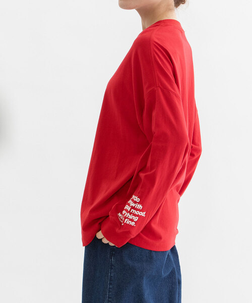 nop de nod(ノップドゥノッド)の「USコットン袖ロゴロングスリーブTシャツ(Tシャツ/カットソー・レディース・ブラック/オフホワイト/レッド/ダークブルー・M)」の8枚目の写真