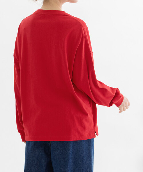 nop de nod(ノップドゥノッド)の「USコットン袖ロゴロングスリーブTシャツ(Tシャツ/カットソー・レディース・ブラック/オフホワイト/レッド/ダークブルー・M)」の9枚目の写真
