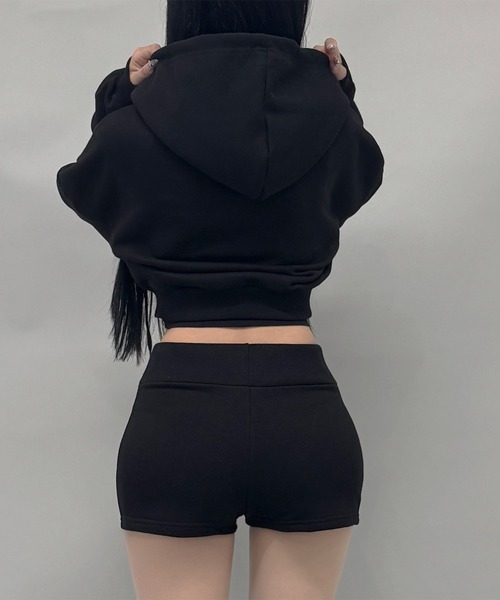 FOLLOWIN(フォロウィン)の「【 セットアップ 】ジップアップパーカー&ショートパンツ(セットアップ・レディース・グレー/チャコールグレー/ブラック/オートミール・FREE)」の10枚目の写真