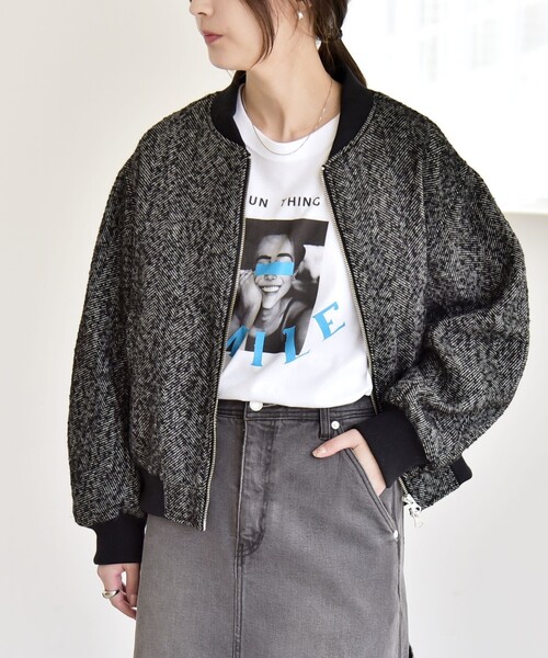 フローレント新作⭐︎完売ニットツイードジップアップブルゾン フローレント新作⭐︎完売ニットツイードジップアップブルゾン