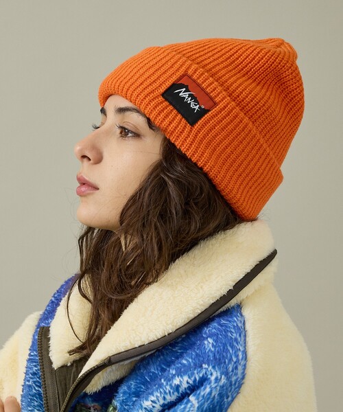 NANGA(ナンガ)の「【NANGA/ナンガ】BOX LOGO BULKY BEANIE/ビーニー/ニット帽/ユニセックス/N2532-3C059A(ニットキャップ/ビーニー・メンズ・グレー/ブラック/ベージュ/オレンジ/マスタード・フリー)」の5枚目の写真