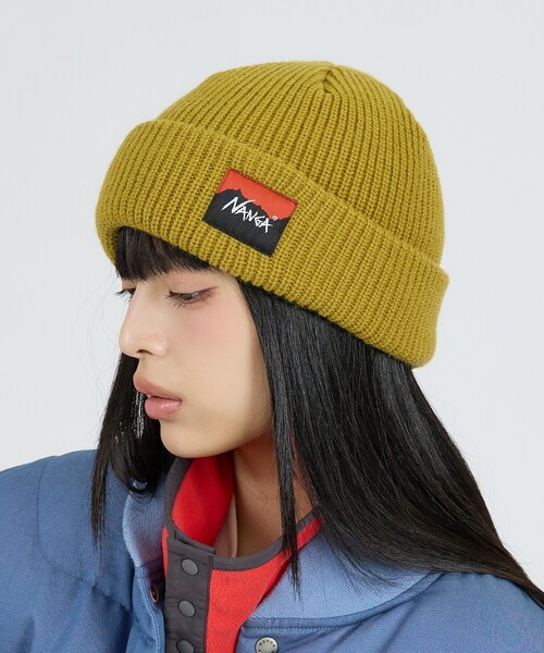 NANGA(ナンガ)の「【NANGA/ナンガ】BOX LOGO BULKY BEANIE/ビーニー/ニット帽/ユニセックス/N2532-3C059A(ニットキャップ/ビーニー・メンズ・グレー/ブラック/ベージュ/オレンジ/マスタード・フリー)」の4枚目の写真